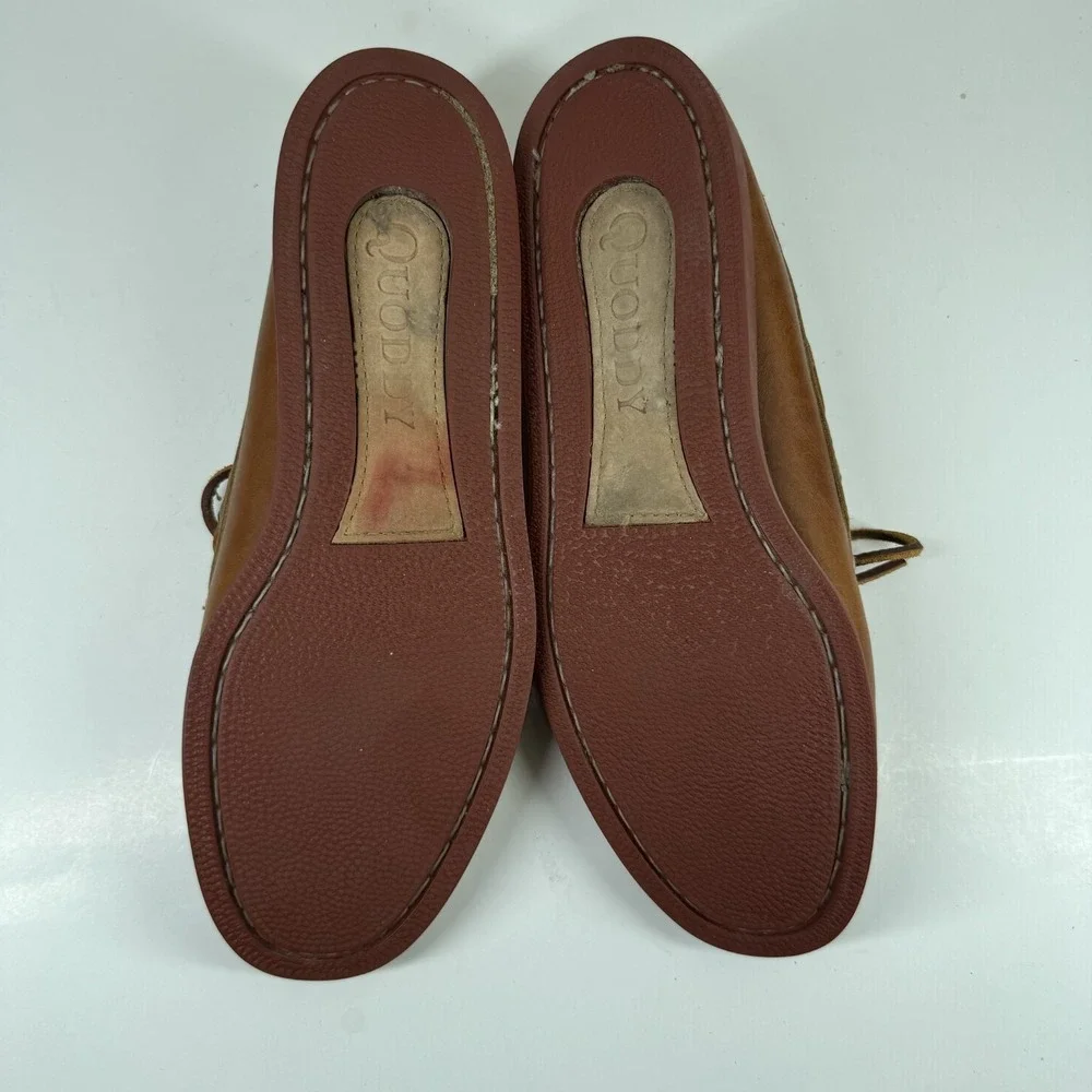 Quoddy Classic Canoe Shoe Men's US 12 Whiskey Leather Camp Moc Moccasins 144017